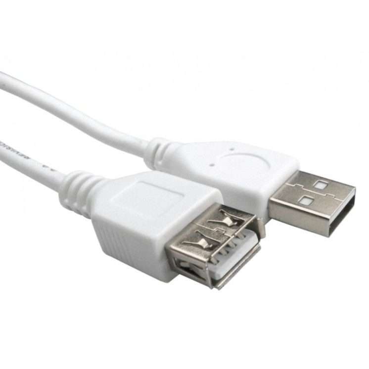 25cm USB2.0 Type A (M) to Type A (F) Extension Cable - White