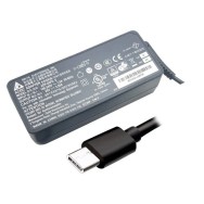 Original Delta 65W USB‑C laptop power adapter with multi‑wattage output and power cable