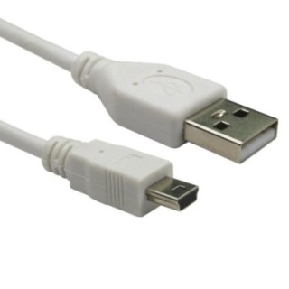 50cm USB2.0 Type A (M) to Mini B (M) Cable - White