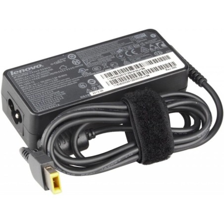 Original Lenovo 65W Laptop Power Adapter with rectangular tip and power cable