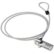 Multi‑purpose security cable with adjustable combination lock and interchangeable bolts