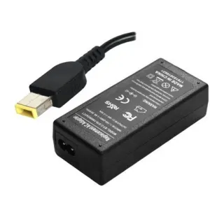 Compatible Lenovo 65W Laptop Power Adapter with rectangular tip and power cable