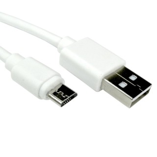 15cm USB2.0 Type A (M) to Micro B (M) Cable - White