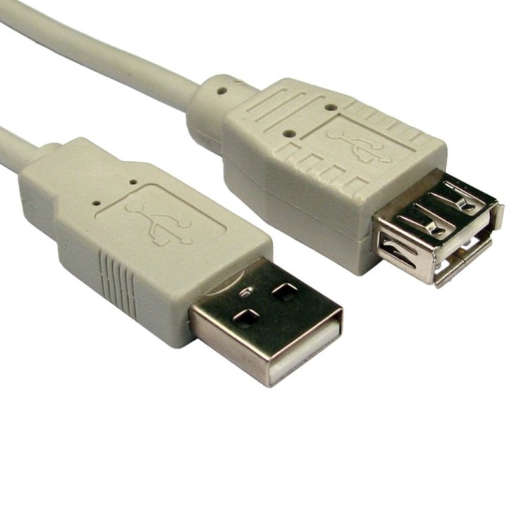 1m USB2.0 Type A (M) to Type A (F) Extension Cable - Biege
