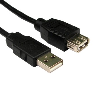 3m USB2.0 Type A (M) to Type A (F) Extension Cable - Black