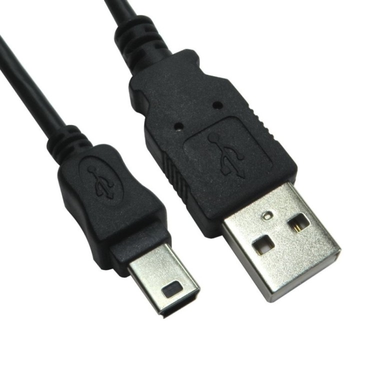 2m USB 2.0 Type A (M) to Mini B (M) Data Cable - Black