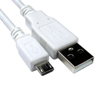 0.5m USB2.0 Type A (M) to Micro B (M) Cable - White