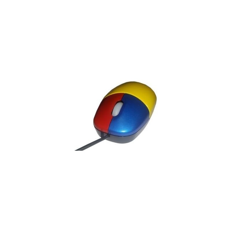 Small Yellow Infant Mini Optical SEN Mouse with Colour‑Coded Red and Blue Buttons