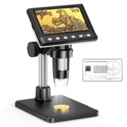 Digital Magnification Microscope with 8 Adjustable LEDs – USB, Windows Compatible | Science