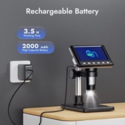 Digital Magnification Microscope with 8 Adjustable LEDs for Science and Education