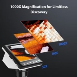 Digital Magnification Microscope with 8 Adjustable LEDs for Science and Education