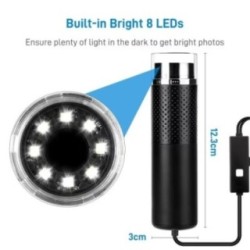 Portable Digital Microscope with 50X–1600X Magnification and 8 Adjustable LEDs