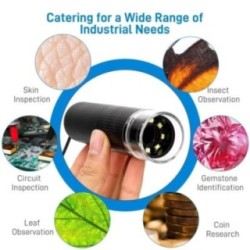 Portable Digital Microscope with 50X–1600X Magnification and 8 Adjustable LEDs