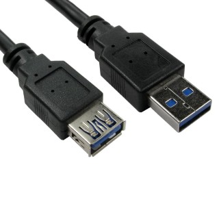 1m USB 5Gbps Type A (M) to Type A (F) Extension Cable - Black