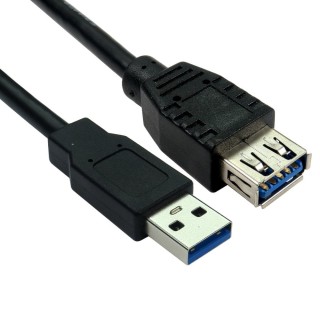 2m USB 5Gbps Type A (M) to Type A (F) Extension Cable - Black