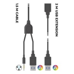 Subsonic Spectra black RGB LED gaming headset with microphone