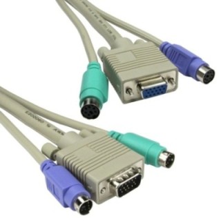2m 2x M-F PS/2 & 1x SVGA M-F KVM Cable