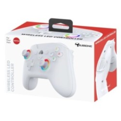 Subsonic white Bluetooth wireless LED controller for Nintendo Switch OLED with programmable RGB lighting