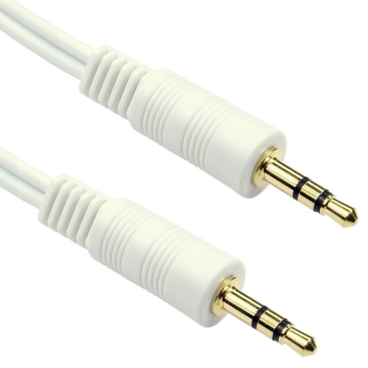 0.5m 3.5mm Stereo Cable - White