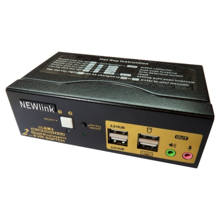 2 Port Dual Screen DP KVM Switch 4K@60Hz