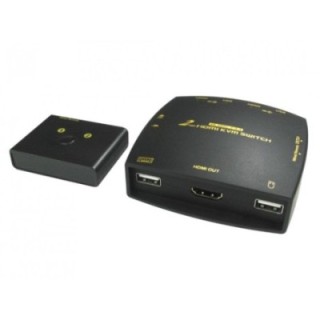 2 Port HDMI KVM Switch 4K@60Hz w/Cables & Remote Control