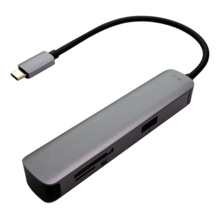 Type-C to HDMI(4K/60Hz）/USB-A x2/SD/TF with DP1.4 Alt mode