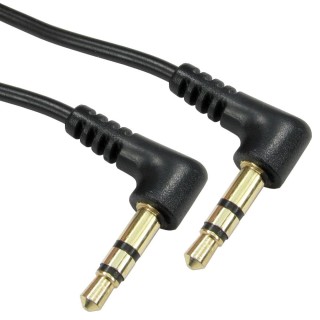 1m 3.5mm Stereo Cable (Two R/A Connectors) - Black