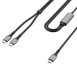 Dual USB-C charging cable 1.8m with intelligent power distribution 140W