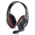 Gembird HS-GEM-005 black and orange gaming headset with microphone and inline volume control