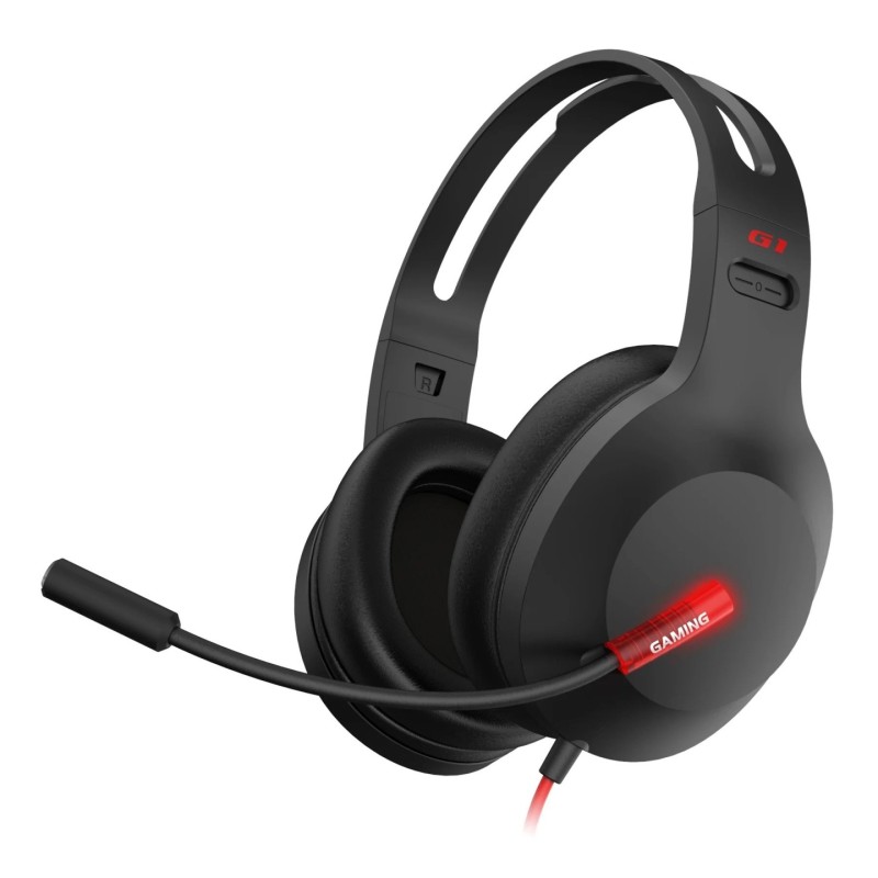 Edifier G1 USB gaming headset in black with LED lighting and USB sound card
