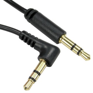 1m 3.5mm Stereo Cable (One R/A Connector) - Black