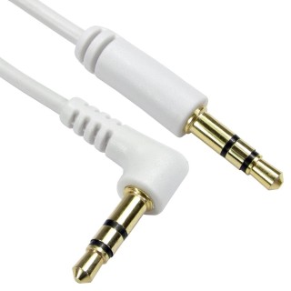 1m 3.5mm Stereo Cable (One R/A Connector) - White