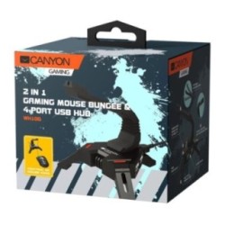 Canyon CND-GWH100 mouse bungee with 4-port USB hub and red LED backlight