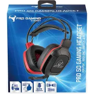 Subsonic Pro 50 gaming headset black and red with retractable microphone and 3.5mm jack