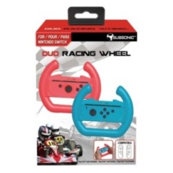 Subsonic Duo Racing Wheels for Nintendo Switch Joy-Cons Red and Blue
