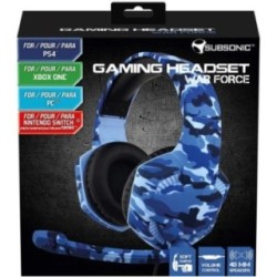 Subsonic War Force blue camo gaming headset with microphone