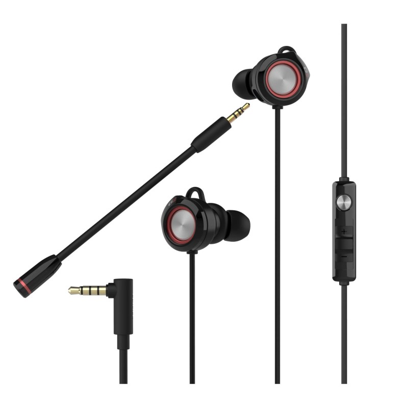 Edifier GM3SE in-ear gaming earphones with detachable microphone black red