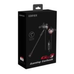 Edifier GM3SE in-ear gaming earphones with detachable microphone black red