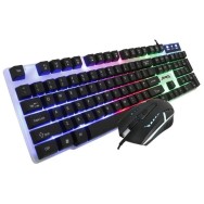 Jedel GK100 RGB LED keyboard and 4D wired mouse set in black and white