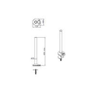 Lindy 450mm Desk Grommet Clamp Pole Silver