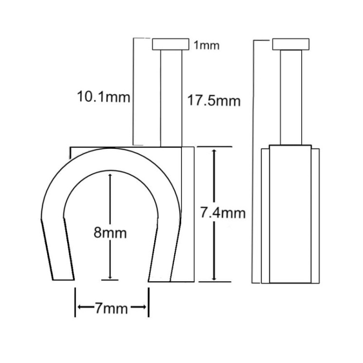 50 Pack of 7mm Cable Clips