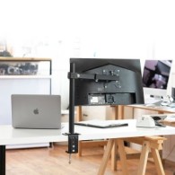 Lindy Single Display Bracket with Pole and Desk Clamp