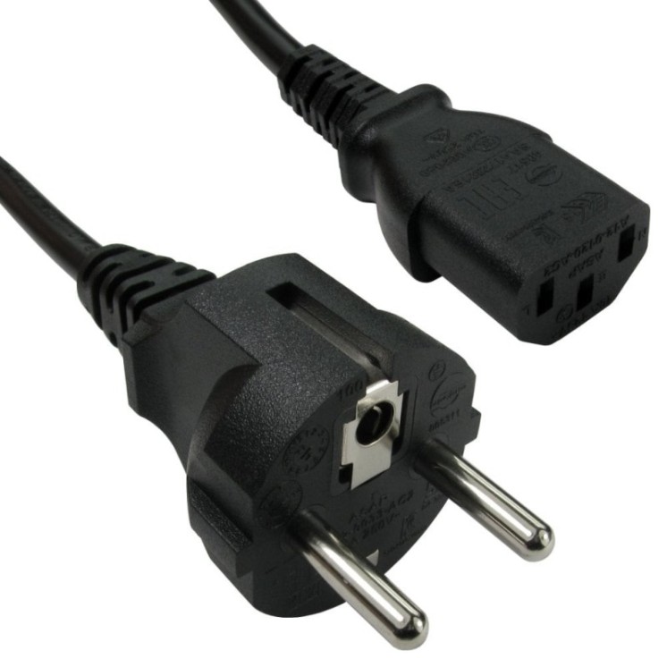 1.8m Euro Plug to C13 Mains Lead