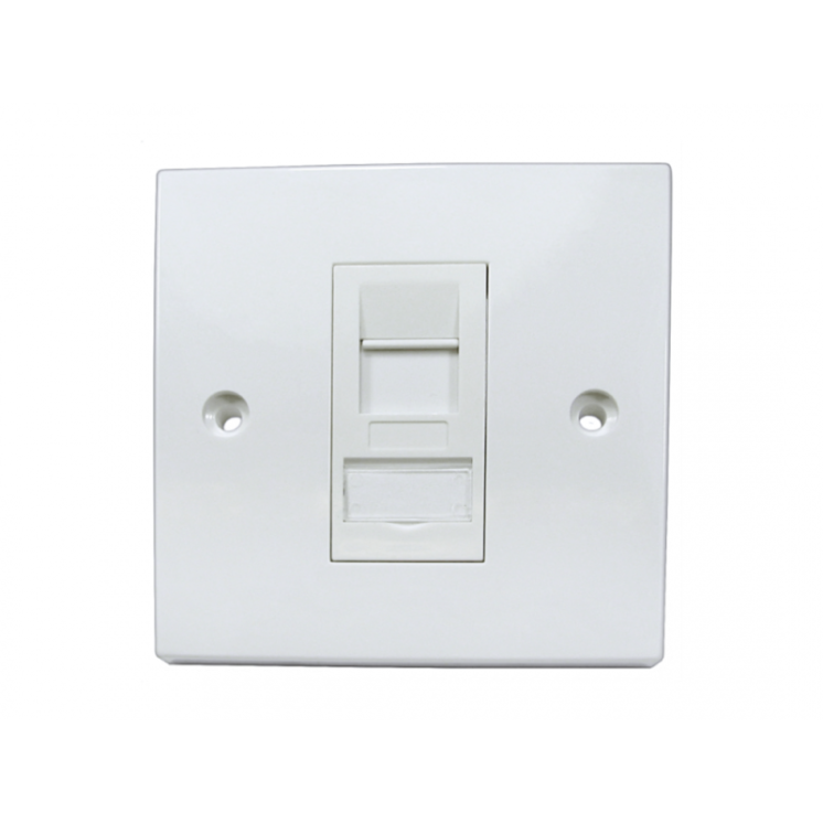 1 Port Cat6a Shielded Loaded Faceplate- Tool-less