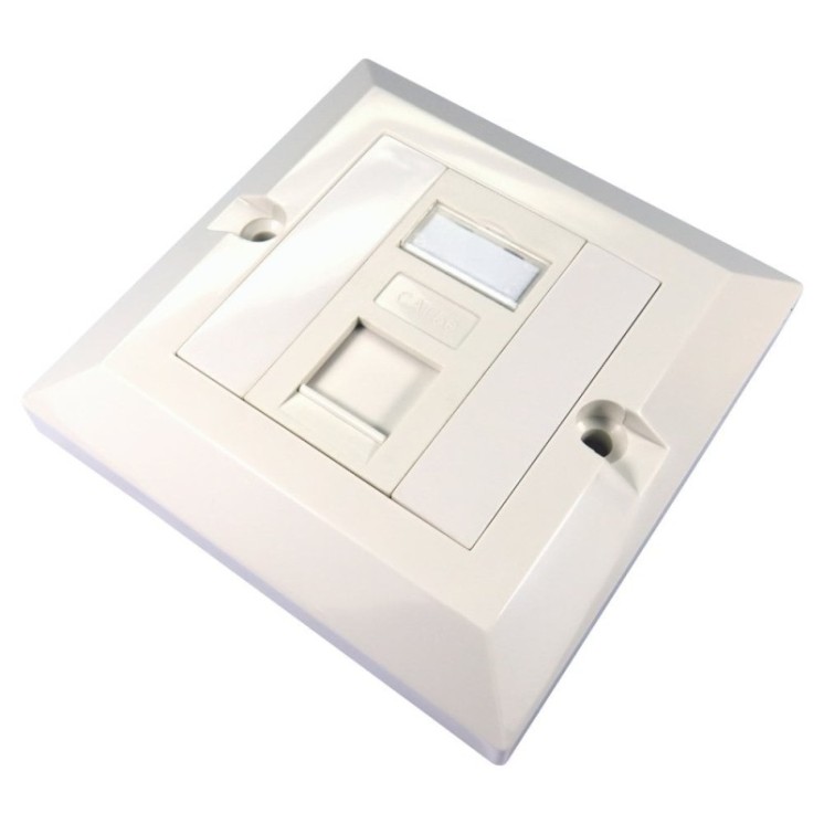 1 Port Cat5e Loaded Faceplate - Single Gang