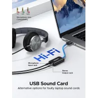 UGREEN USB Sound Card USB 2.0 to 3.5mm Audio Adapter