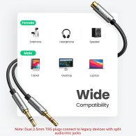 UGREEN 3.5mm Headphone Mic Splitter Cable