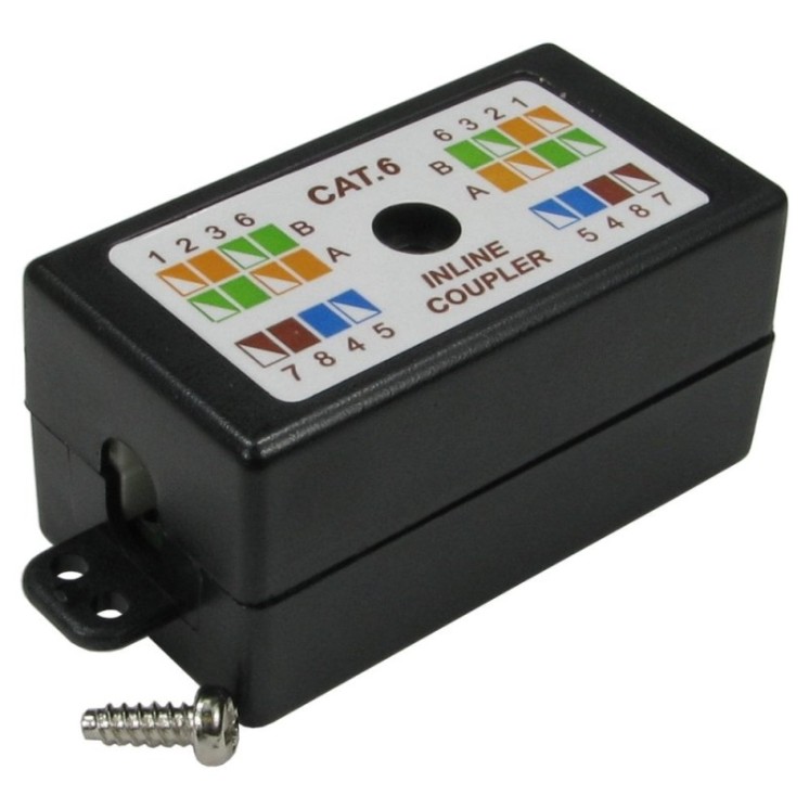 CAT 6 Punchdown / Krone Coupler (Black)