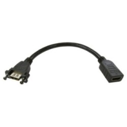 0.2m High Speed with Ethernet HDMI Stub F-F (Black Screws)