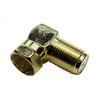 F Type (male) to F Type (female) Right-Angled Adapter